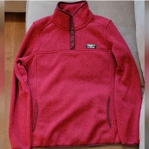 EUC. L.L. BEAN Fleece Sweatshirt Sweater Pullover Small in Red /Burgundy